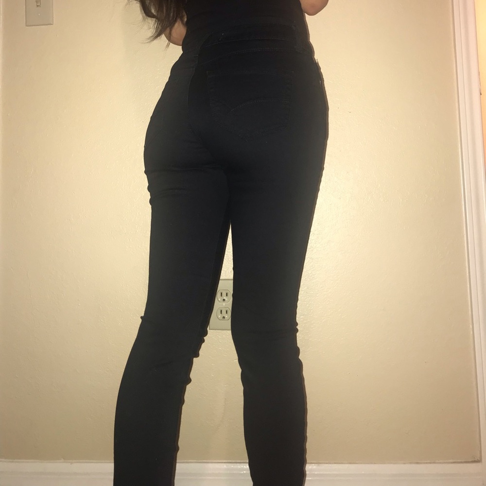 Black high waisted jeans size 0